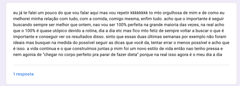 Depoimento de paciente