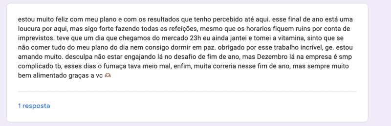 Depoimento de paciente