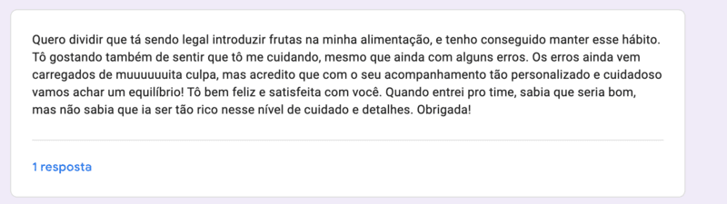 Depoimento de paciente