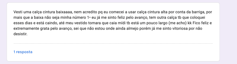 Depoimento de paciente