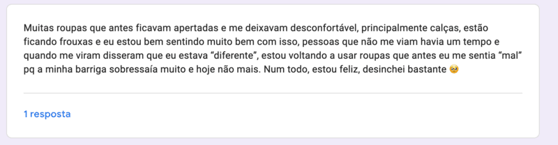 Depoimento de paciente
